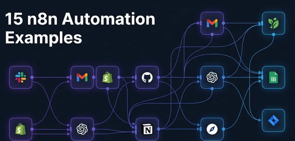 n8n automation examples — 15 real-world workflows that save hours every week