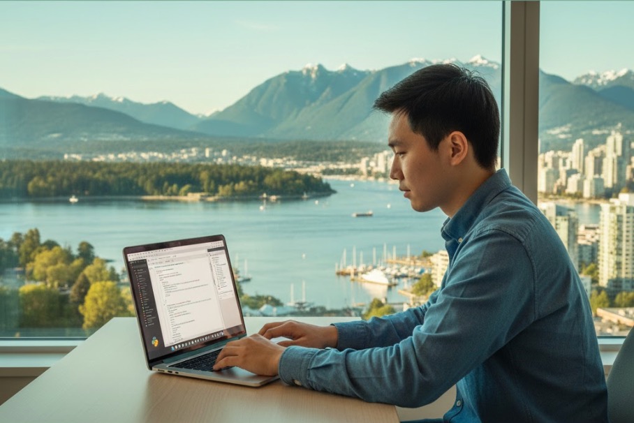 Python programming course in Vancouver - Learn automation with mountain and city views
