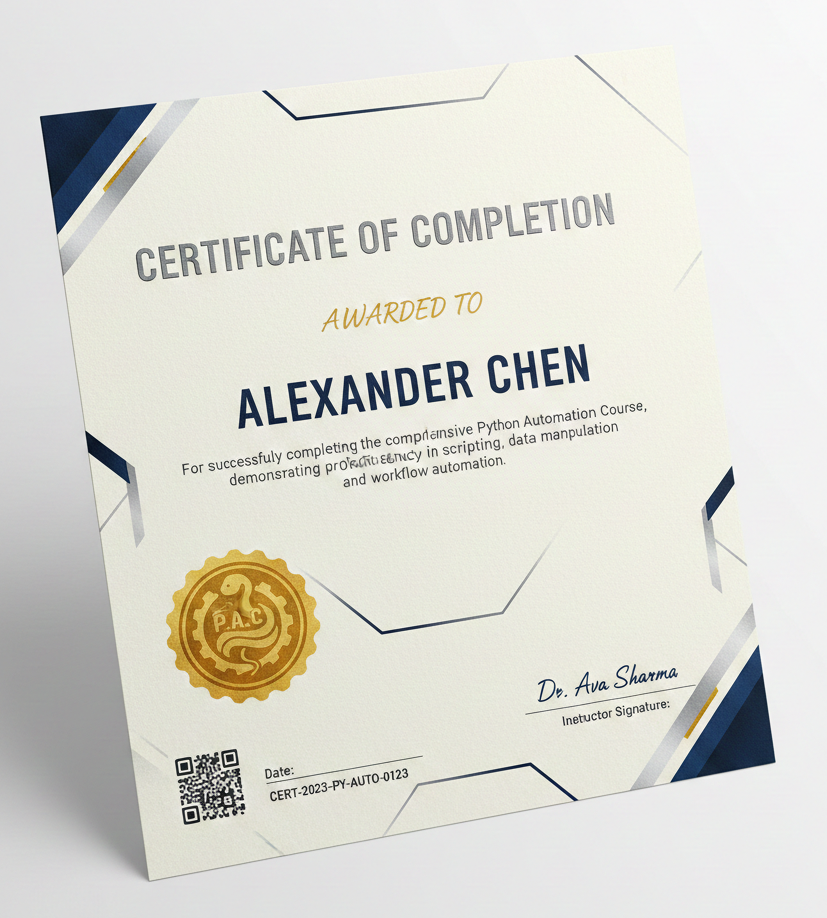 Certificate of Completion Preview